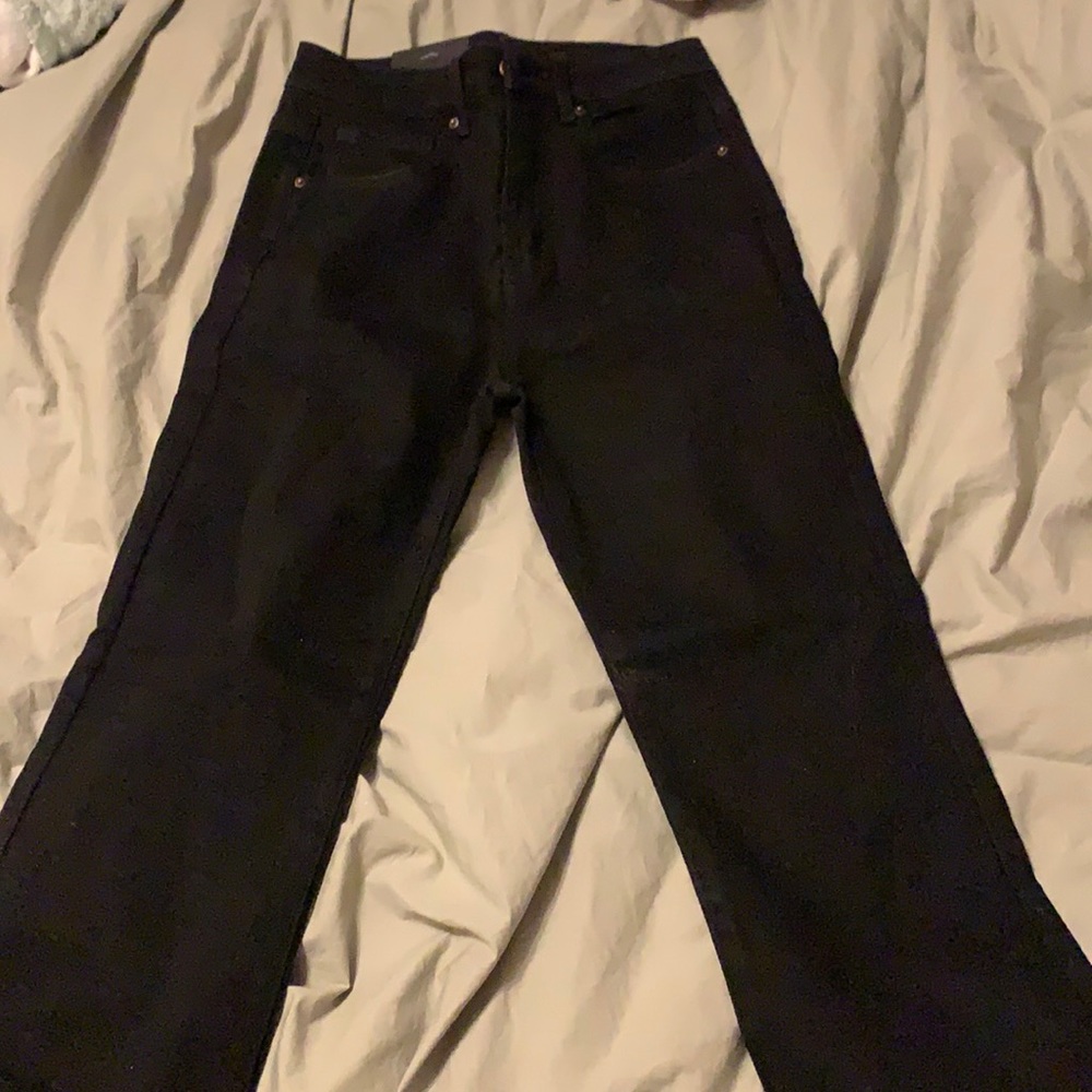 Risen straight leg jeans